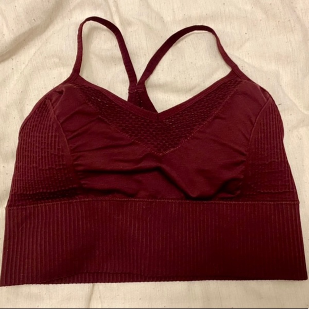 Maroon Elastic Sports Bra - Size Small